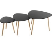 Atmosphera - mesas nido mileo - madera y metal - negro