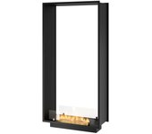 Chimenea de bioetanol 2side 1600 slim vert empotrada con dos fachadas - negro mate, con cristal, quemador de 1,2 l, diseño moderno