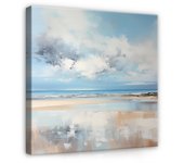 Cuadro en lienzo paisaje mar boho arte modernas 40x40 cm xxl impresión en lienzo decoración de pared canvas para salón lista para colgar