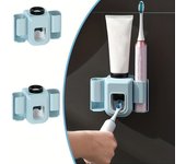 2 piezas de organizador de almacenamiento de cepillos de dientes sin perforaciones, soporte multifuncional para cepillos de dientes eléctricos