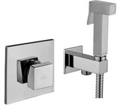 Set de bidé cuadrado completo con manguera y soporte con toma de agua paffoni kitdup112cr - cromo