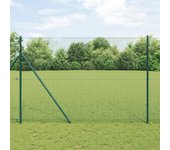 Juego de postes de cerca juego de 2 verde acero recubierto de pvc
