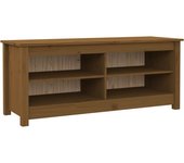 Banco para zapatos, botas, cómoda, estante, almacenamiento de entrada, 110 x 38 x 45,5 cm pino macizo mar 02_0022978