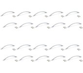 Emuca lote de 20 tiradores para mueble bombay, l160mm, intereje 128mm, zamak, pintado aluminio