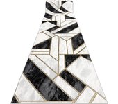 Alfombra de pasillo emerald exclusivo 1015 glamour, elegante mármol, geométrico negro / oro 70 cm 70x1050 cm