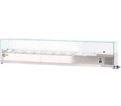 Cleiton® vitrina de ingredientes refrigerada 200x39x44 cm de acero inoxidable 10 cubetas gn 1/3 | nevera de ingredientes con termostato digital dixell
