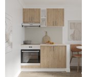 Set cocina haaus karo v4, madera natural/blanco, encimera thermo 28 mm, l 140 cm