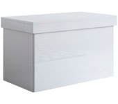 Banco zapatero | mueble de entrada | recibidor | dormirorio | baúl | 75x44x46cm | modelo dorian | blanco acabado en brillo