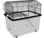 Jaula para hámster pawhut acero, pp negro 57x43x57 cm d51-431v00bk