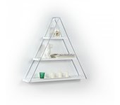 Librería de pared triangular tablón de anuncios piramidal blanco 74 x 13 x 61h cm