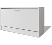 Banco para zapatos, botas, cómoda, estante, almacenamiento de entrada, 80 x 24 x 45 cm, blanco 02_0022864