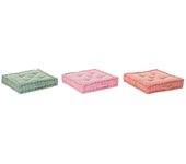 Cojín dkd home decor de suelo poliéster (60 x 60 x 13 cm) (3 unidades)