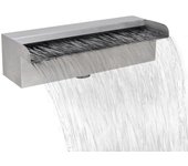 Vidaxl fuente cascada rectangular piscina acero inoxidable 30 cm