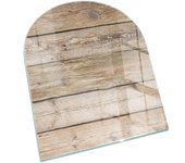 Placa de cristal para chimenea, zócalo protector de chimenea, diseño moderno | 80x70 | rectángulo | textura de tablón de madera