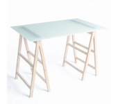 Cristal mesa para caballete oficina 110x70 - blanco