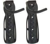 Relaxdays set 2 soportes bicicleta de pared, sujeción hasta 25 kg cada uno, negro