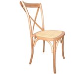 Pack 2 sillas de comedor o cocina piper. silla apilable de madera clara y asiento de ratán en roble.