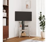 Vidaxl mueble tv esquina 3 niveles para 32-70 pulgadas negro plateado