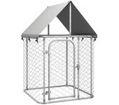 Perrera de exterior con tejado 100x100x150 cm v5049 100 x 100 x 150 cm / plateado