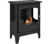 Chimenea de etanol homcom acero, acero inoxidable negro 39x26x54 cm