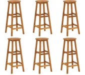 Vidaxl taburetes de cocina 6 unidades madera maciza de acacia