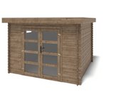 Caseta de jardín de madera 9 m2 - 3x3 m - 28 mm - impregnada - dom629 - altanka