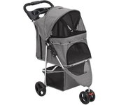 Vidaxl cochecito para perros plegable tela oxford gris 80x46x98 cm
