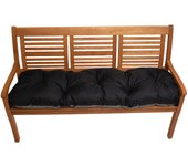 Cojín de asiento para banco de jardín 120x50cm, cojín de banco, cojín para muebles de jardín, cojín de suelo, exterior/interior, negro