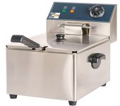 Cleiton® freidora industrial eléctrica 6 litros simple sobremesa | freidora profesional de aceite en acero inox 2500 w termostato alta precisión