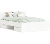 Cama de matrimonio con cajones inferiores michigan color blanco disponible en 135cm o 140cm