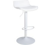 Taburete de bar x1 con reposapiés regulable en altura diseño moderno en pvc blanco y metal blanco 10_0004537