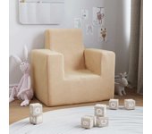 Sofá para niños felpa suave color crema