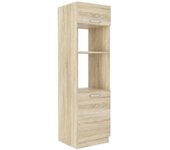 Columna de horno con 2 puertas batientes roble sonoma 60 x 57 x 210 cm lassen