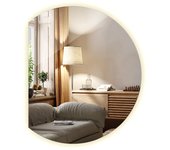 Espejo led de corte redondo, espejo led iluminado para maquillaje y rostro - 70 cm - luz neutra