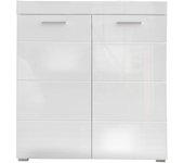 Mueble zapatero 2 puertas 6 baldas blanco brillo kelia 91 cm