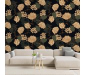 Papel pintado floral negro