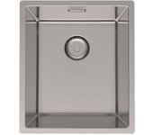 Fregadero de acero inoxidable pure.sink prestige 34x40 cm con radio de 10 mm para instalación bajo encimera, a ras de encimera y sobre encimera ppg34