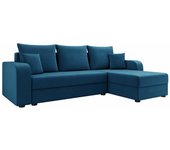 Sofá rinconero memphis 112, azul, función de descanso, almacenaje, 237x139x84cm
