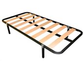 Somier 105x190 cm de tubo acerado con refuerzo central láminas de chopo y pintura metalizada 30x30 mm (con 4 patas)