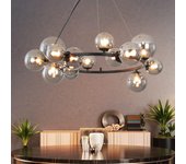 Zmh lámpara colgante para comedor, 14 llamas, moderna, lámpara colgante g9, bola de cristal