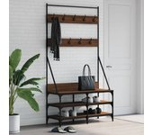 Vidaxl perchero con zapatero roble marrón 100x40x184 cm