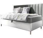 Cama continental baltimore 165, continental, individuales, gris, 80x200, tapiz, cuero ecológico, somieres, 88x205x115cm
