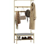 Perchero zapatero homcom bambú madera natural 73.5x34x171 cm