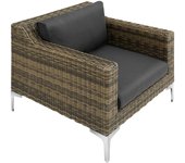 Tectake pieza modular para conjunto de ratán sillón con marco de aluminio