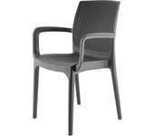 Silla de polirratán antracita con borde h&h