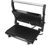 Sandwichera grill doble 1000w parilla eléctrica, panini press grill, 1000w, placa antiadherente, apertura 180º