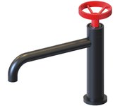 Grifo de lavabo k2o chillout delta bajo 23,5x6,7x20cm grifo monomando con aireador incorporado y cartucho cerámico, negro y rojo