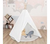 Vidaxl tienda tipi niños y bolsa piel melocotón blanco 120x120x150cm