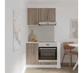 Set cocina haaus karo set, roble sonoma oscuro/blanco, encimera thermo 28 mm, l 100