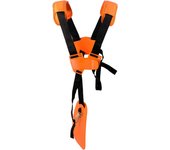 Arnés para desbrozadora - doble correa de hombro - arnés para desbrozadora - para desbrozadora, motosierra y cortacésped; naranja